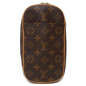 Louis Vuitton Monogram Leather Brown Pochette Ganjou Body Bag